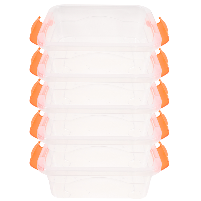 5pcs Portable Transparent Container Bin Multipurpose Plastic